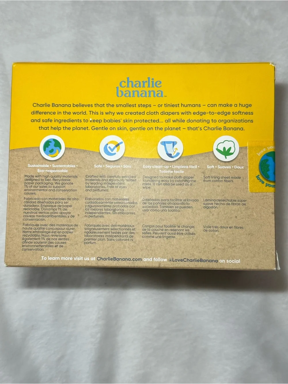 Charlie Banana Disposable Diaper Liners 1-Ply 100 Count Cloth Diapering